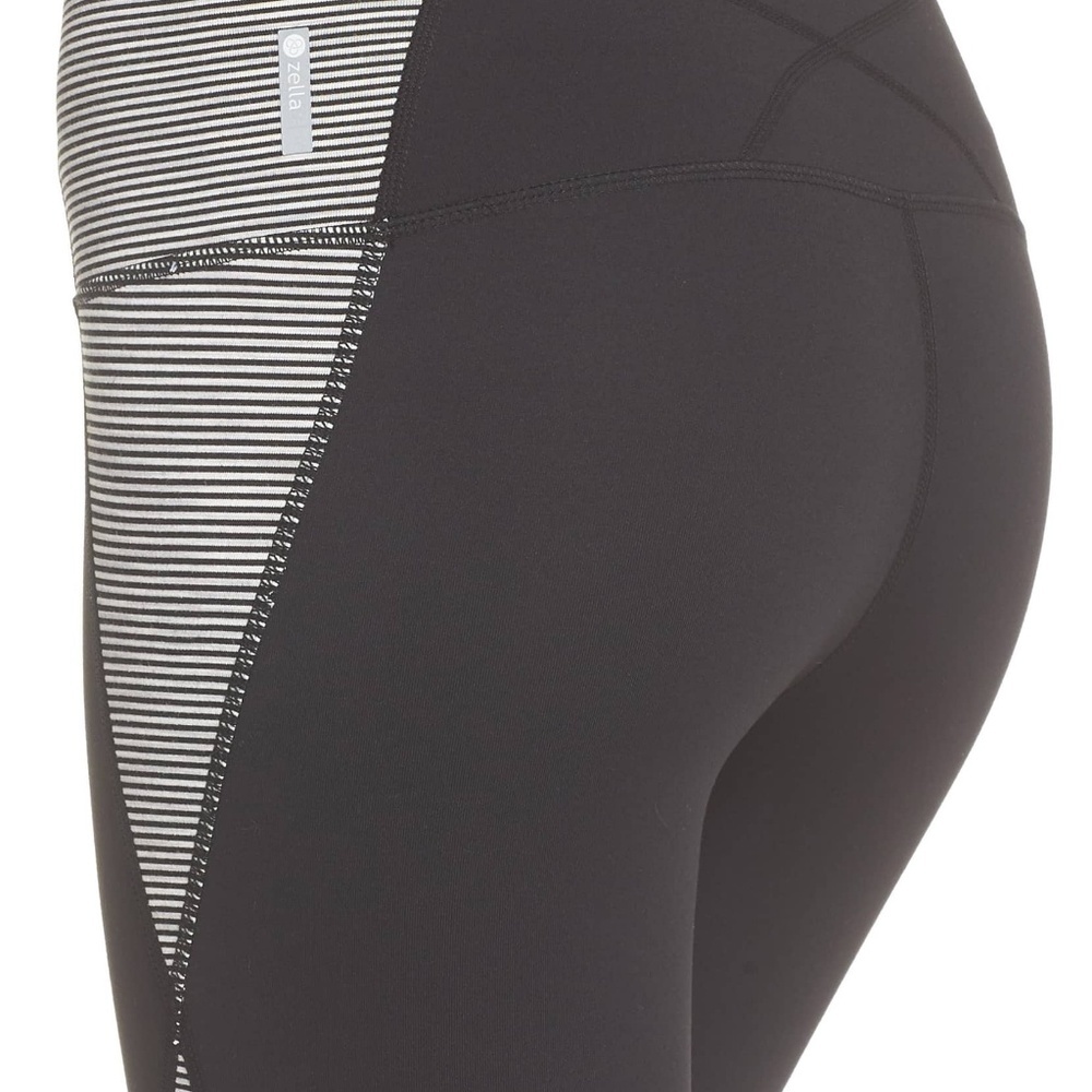 Zella High Waist Crop Leggings Stripe Panel XS - Picture 3 of 6